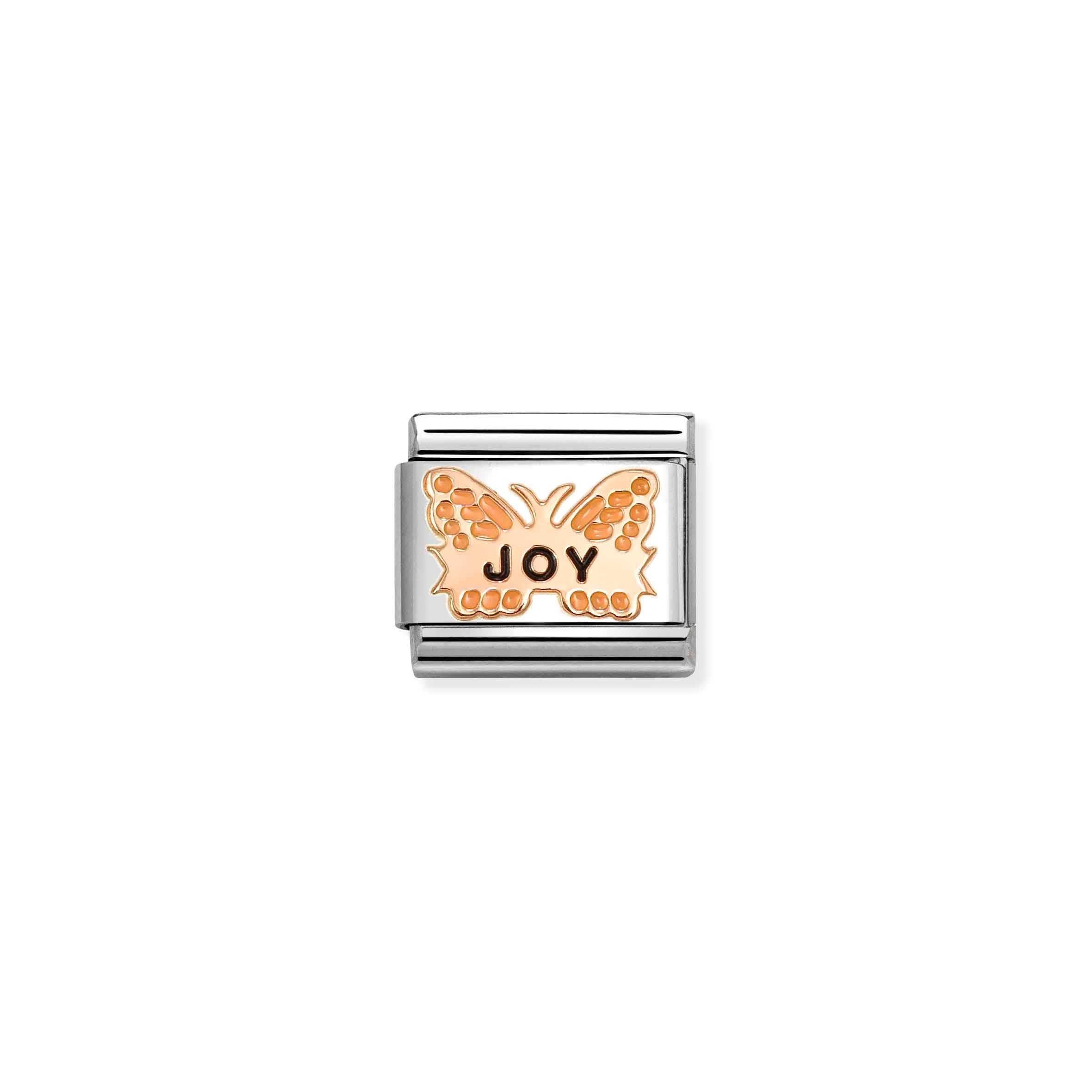 Nomination Composable Classic White Mother of Pearl Heart Charm - Stainless Steel & Rose Gold