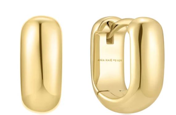Ania Haie Gold Plated Mini U-Shaped Huggie Earrings 11.8 x 5mm