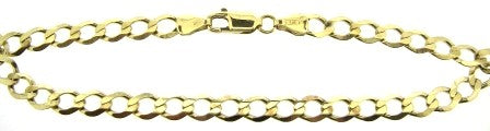 Vintage 9ct Yellow Gold Curb Link Bracelet 8.5'