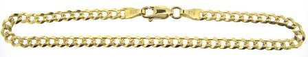 Vintage 9ct Yellow Gold Curb Link Bracelet 7.75'