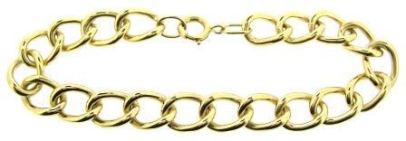 Vintage 9ct Yellow Gold Curb Link Bracelet 7.5'