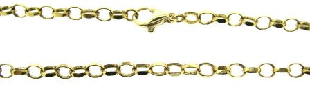 Vintage 9ct Yellow Gold Oval Belcher Link Chain 26'