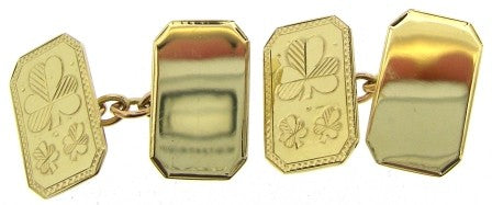 Vintage 9ct Yellow Gold Double Sided Rectangular Shape Cufflinks
