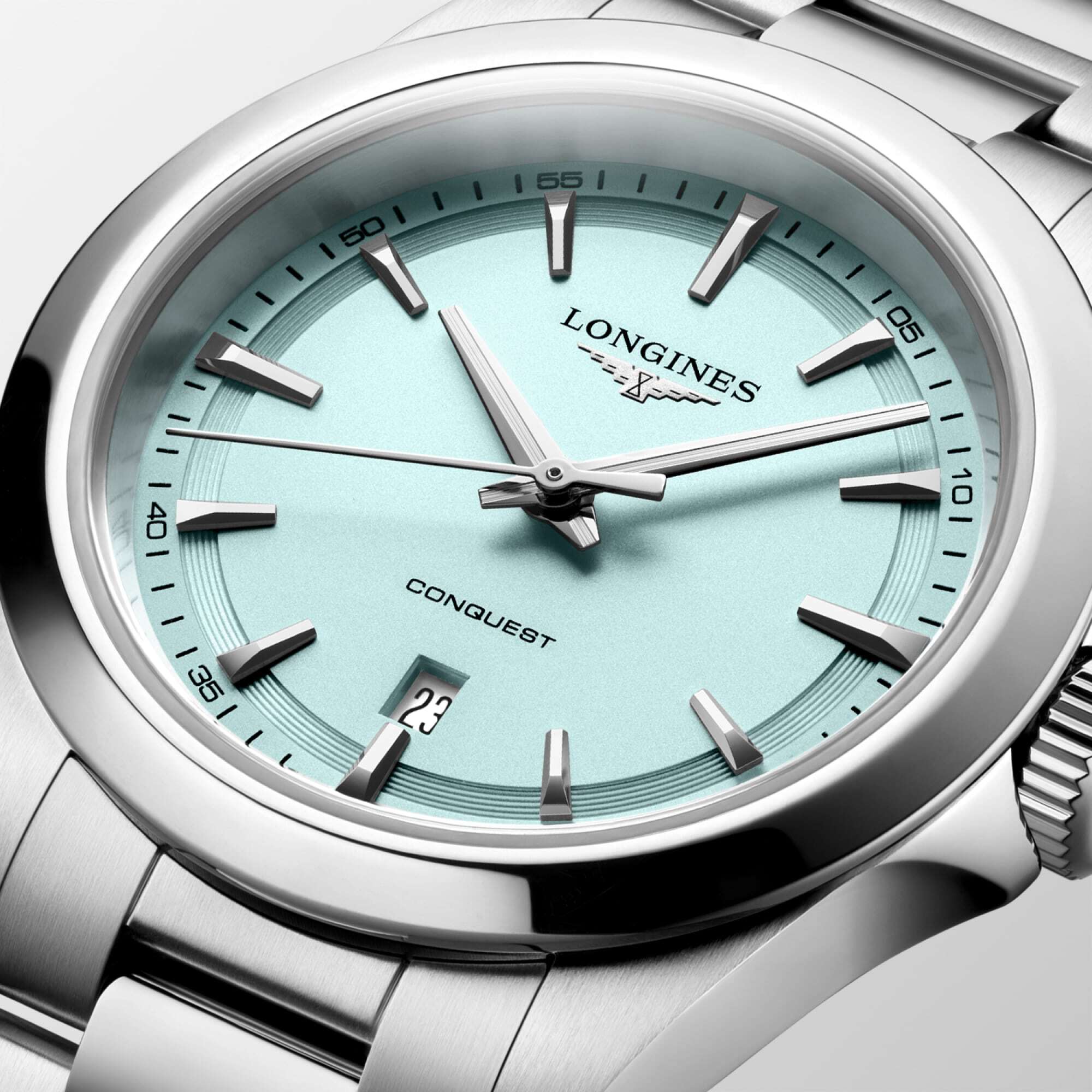 Longines Conquest 30mm Mint Blue Dial Quartz Ladies Watch