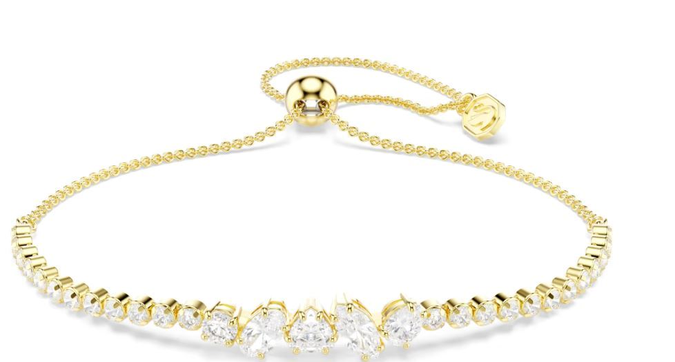 Swarovski Mesmera Bracelet, Mixed Cuts, White, Gold Tone Plated