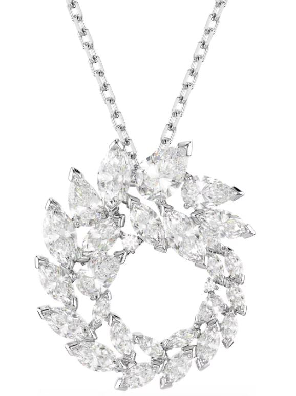 Swarovski Mesmera Pendant, Marquise Cut, White, Rhodium Plated