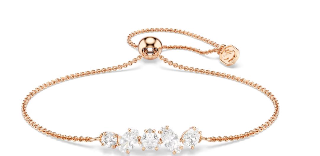 Swarovski Mesmera Bracelet, Mixed Cuts, White Rose Gold Plated