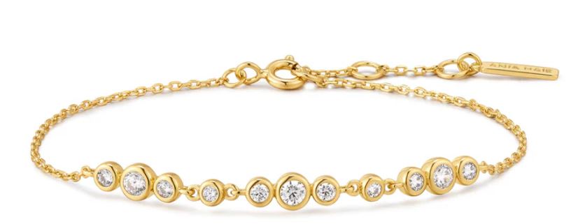 Ania Haie Gold Plated Grad Cubic Zirconia Bz Set Bracelet 16.5-18.5cm