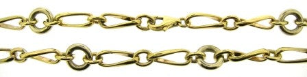 Vintage 9ct Yellow And White Gold Fancy Link Chain 24'