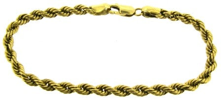Vintage 18ct Yellow Gold Rope Link Bracelet 7.5'