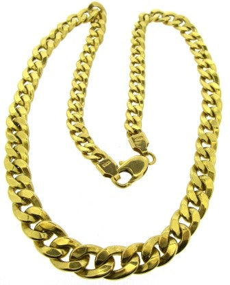 Vintage 18ct Yellow Gold Graduated Curb Link Necklet 16.5'