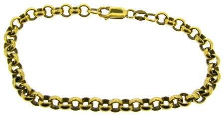 Vintage 9ct Yellow Gold Round Belcher Link Bracelet 7.75'