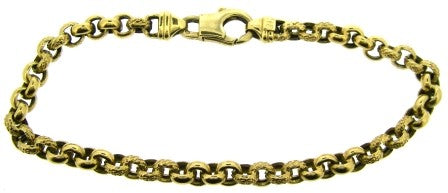 Vintage 9ct Yellow Gold Round Belcher Link Bracelet 7.75'