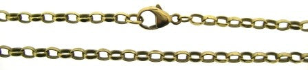 Vintage 9ct Yellow Gold Oval Belcher Link Chain 19'