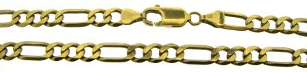 Vintage 9ct Yellow Gold Figaro Link Chain 20.5'