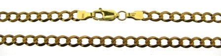 Vintage 9ct Yellow Gold Curb Link Chain 19'