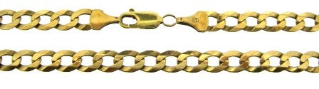 Vintage 9ct Yellow Gold Curb Link Chain 21.5'