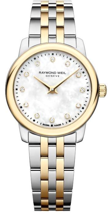 Raymond Weil Ladies Toccata Quartz Watch 24mm Two-Tone Mother of Pearl Dial with Lab Grown Diamond Hour Markers