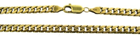 Vintage 9ct Yellow Gold Curb Link Chain 22.5'