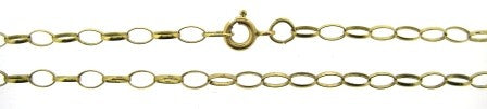 Vintage 9ct Yellow Gold Oval Belcher Link Chain 24'