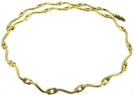 Vintage 9ct Yellow Gold Wave Link Necklet
