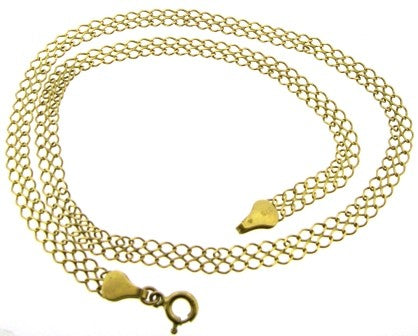 Vintage 9ct Yellow Gold 2 Row Curb Link Necklet