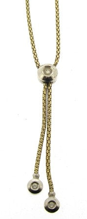 Vintage 9ct Yellow Gold Cubic Zirconia Drop Necklet 17'