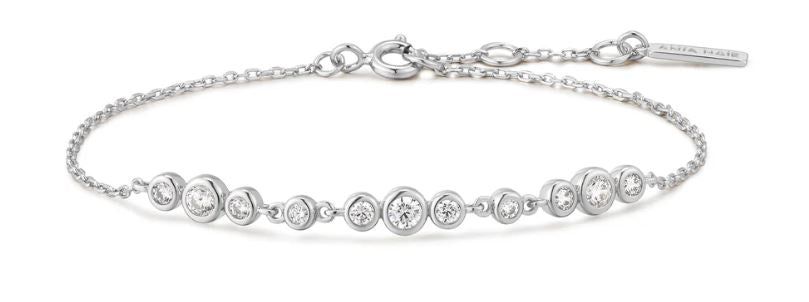 Ania Haie Sterling Silver Grad Cubic Zirconia Bz Set Bracelet 16.5-18.5cm