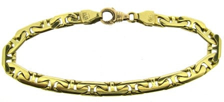 Vintage 14ct Yellow Gold Anchor Link Bracelet 7.5'