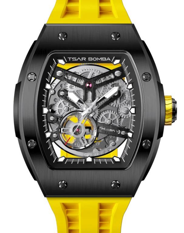 Tsar Bomba Elemental Automatic Watch TB8228A-05 – Yellow Silicone Strap