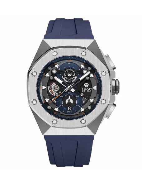 Tsar Bomba Elemental Quartz Chronograph Watch TB8805Q-03 – Blue Silicone Strap