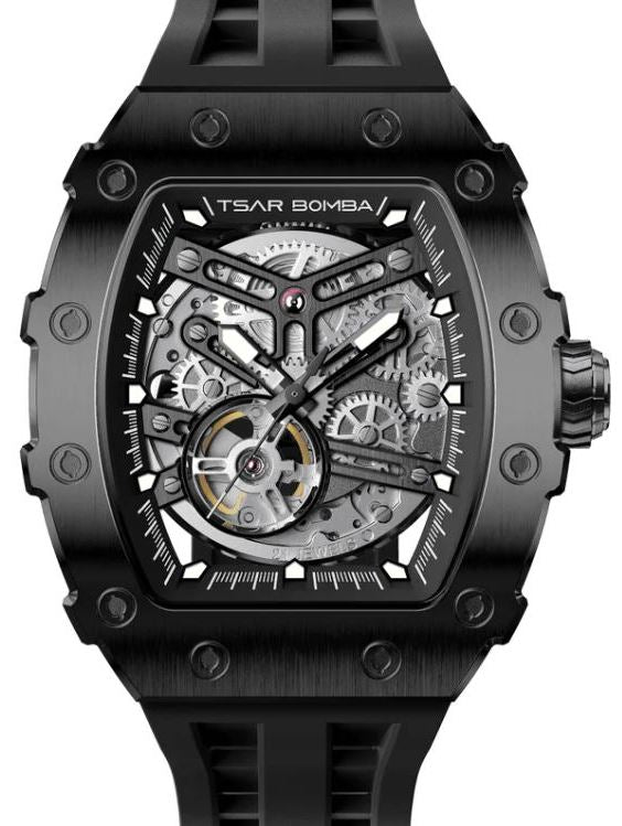 Tsar Bomba Elemental Series Automatic Watch TB8208A-45 – Black Silicone Strap