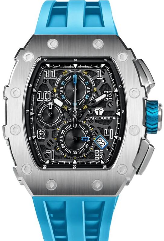 Tsar Bomba Elemental Quartz Chronograph Watch TB8204Q-36 – Blue Silicone Strap