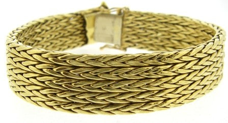 Vintage 14ct Yellow Gold 5 Row Spiga Link Bracelet 7.25'
