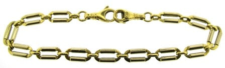 Vintage 18ct Yellow And White Gold Fancy Link Bracelet 8.5'