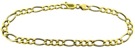 Vintage 18ct Yellow And White Gold Figaro Link Bracelet 7.75'