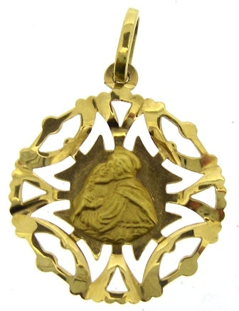 Vintage 18ct Yellow Gold Madonna And Child Pendant