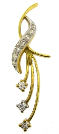 Vintage 18ct Yellow Gold Cubic Zirconia Pendant