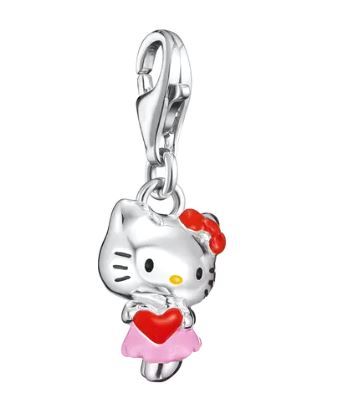 Thomas Sabo Silver Plated Hello Kitty Heart Charm