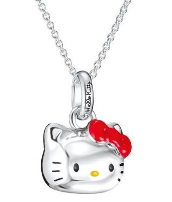 Thomas Sabo Silver Plated Hello Kitty Red Bow Pendant 40-45cm