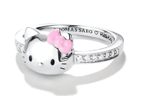 Thomas Sabo Silver Plated Hello Kitty Pink Bow Ring - 52