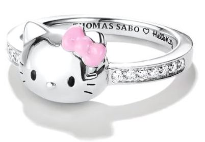 Thomas Sabo Silver Plated Hello Kitty Pink Bow Ring - 54