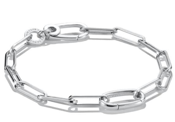 Thomas Sabo Sterling Silver Paperlink Charm Bracelet With Connect Link 17cm