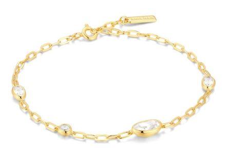 Ania Haie Gold Plated MS Cubic Zirconia Bz Set Stn Bracelet 16.5-18.5cm