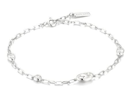 Ania Haie Sterling Silver MS Cubic Zirconia Bz Set Stn Bracelet 16.5-18.5cm