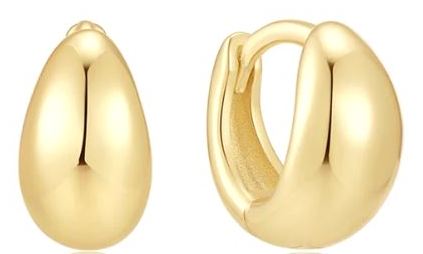 Ania Haie Gold Plated Dome Huggie Hoop Earrings 6.5mm