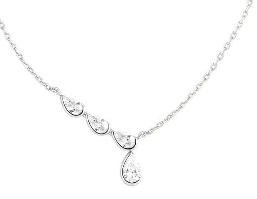 Ania Haie Sterling Silver 4St Cubic Zirconia Teardrop Necklace 40.5-45.5cm