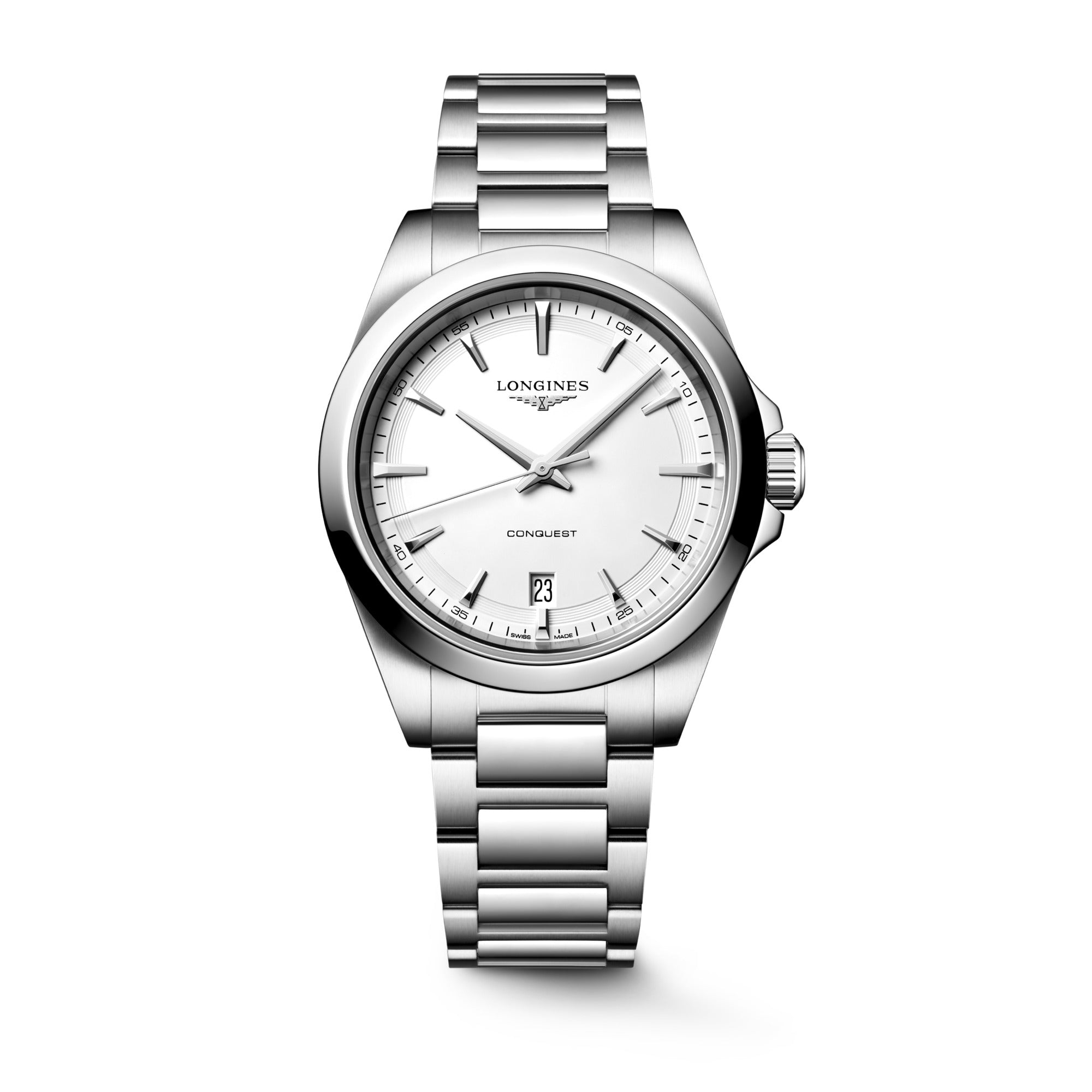 Longines Conquest 38mm White Dial Quartz Mens Watch