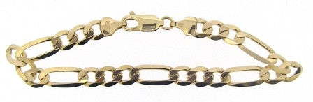 Vintage 9ct Yellow Gold Figaro Link Chain 7.5'