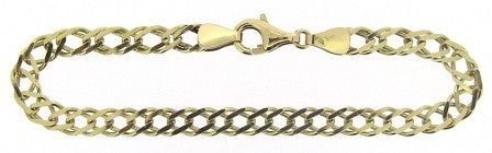 Vintage 9ct Yellow Gold Double Curb Link Bracelet 7.5'